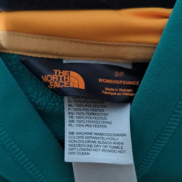 The North Face Green Hoodie with Orange Logo Size Small - Picture 2 of 9